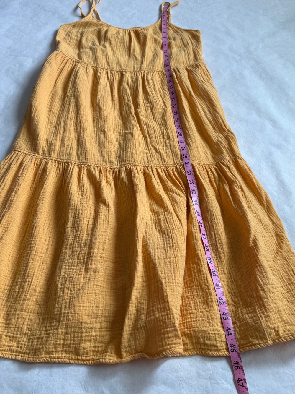Free Assembly Maxi/Midi Dress Medium Marigold Yellow Cotton Gauze Sundress - Picture 11 of 15